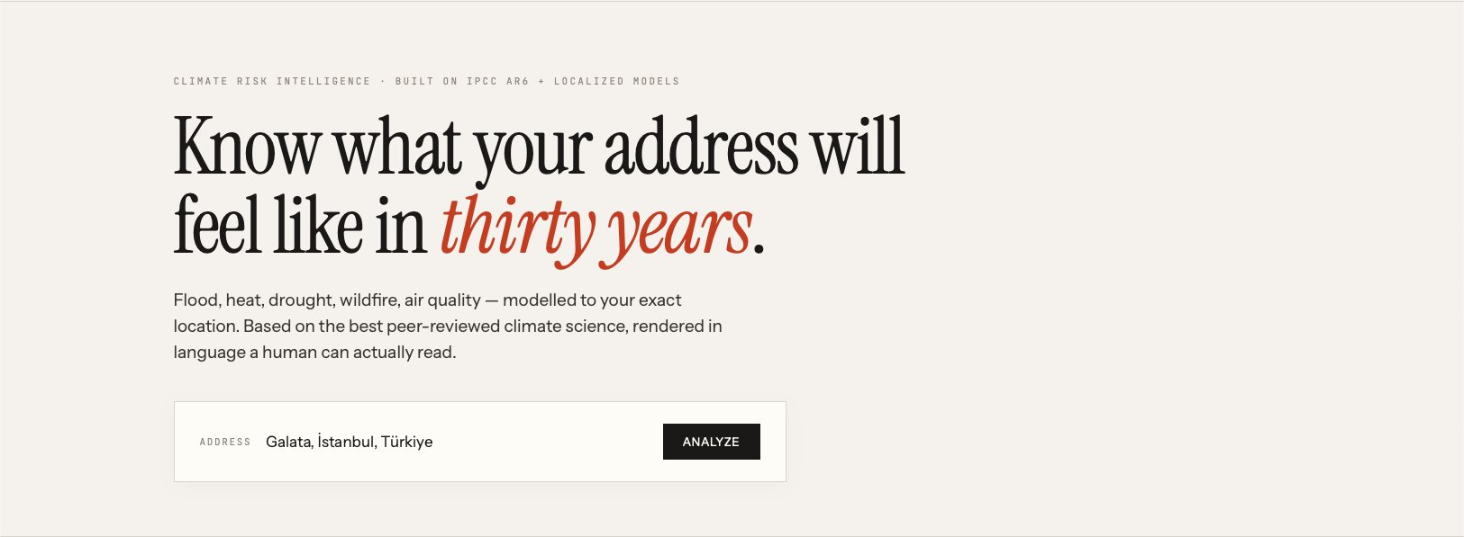 Horizon hero — climate risk intelligence built on IPCC AR6 and localized models